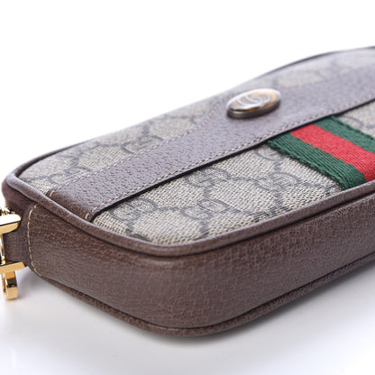 Gucci GG Supreme Monogram Ophidia Phone Case Wristlet Brown 6 of 10
