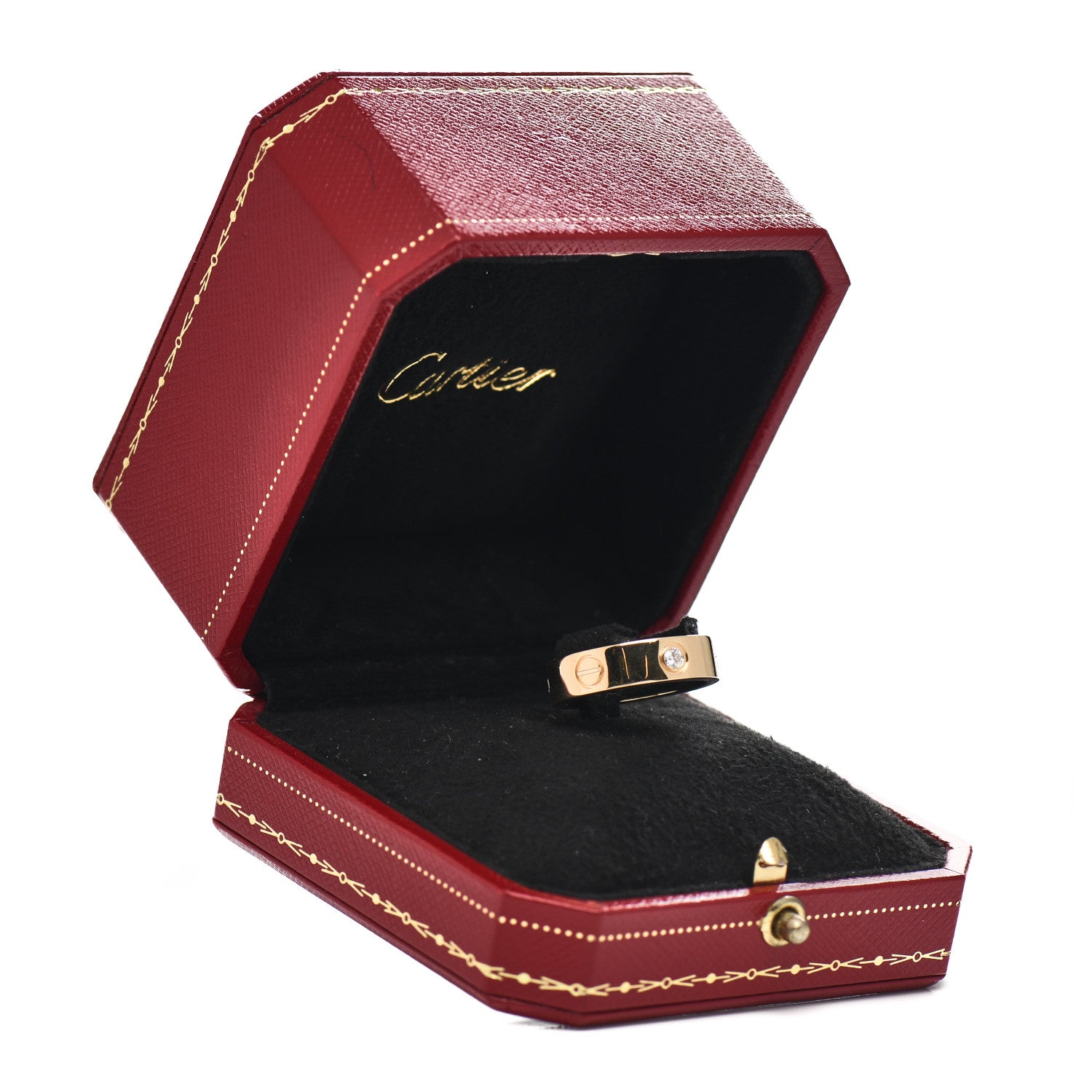 Cartier 18K Yellow Gold 3 Diamond 5.5mm LOVE Ring 55 7.25 5 of 5