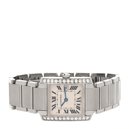 Cartier Stainless Steel Diamond Bezel 25mm Tank Francaise Quartz Watch 2 of 4