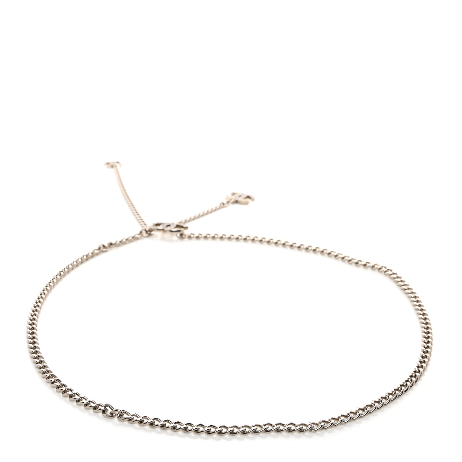Chanel Enamel CC Chain Logo Belt Silver Black 2 of 4