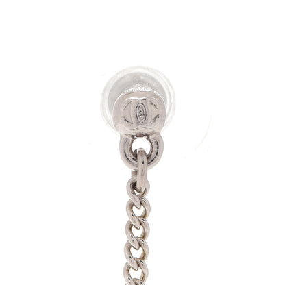 Chanel Baguette Crystal CC Drop Earrings Silver 5 of 6