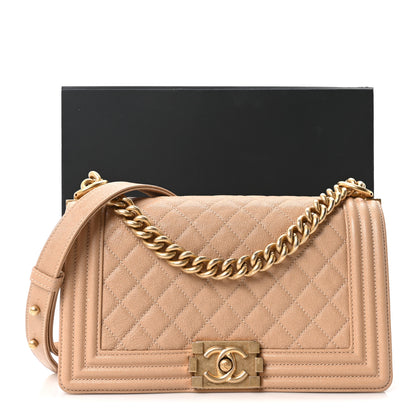 Chanel Caviar Quilted Medium Boy Flap Beige 11 of 11