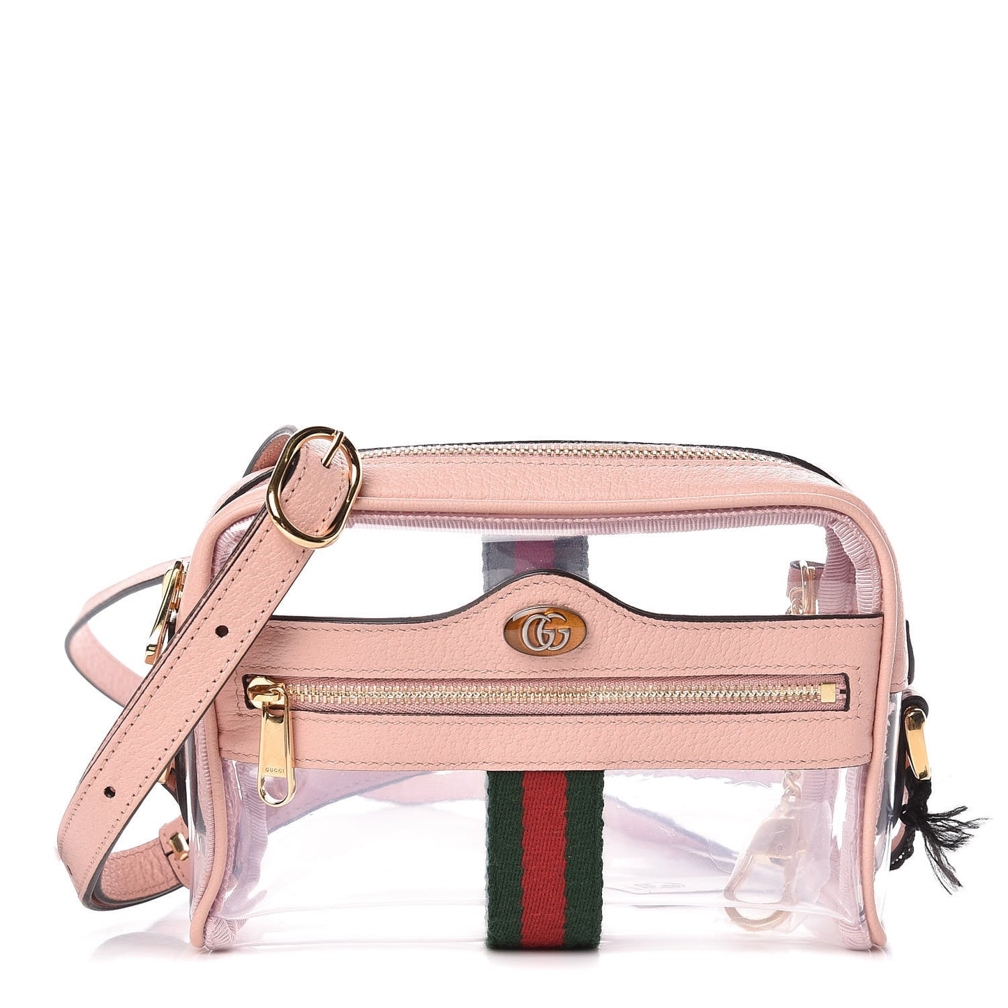 Vinyl Web Mini Ophidia Transparent Shoulder Bag Perfect Pink