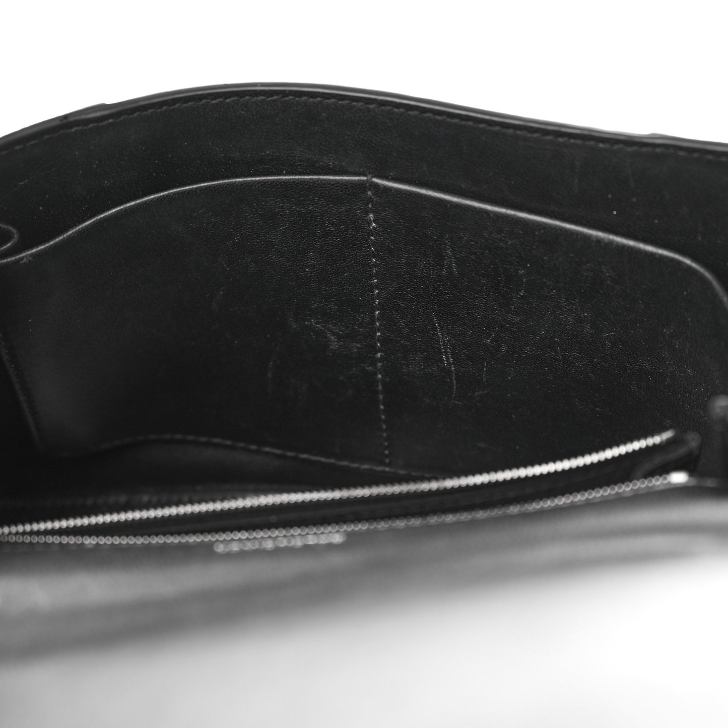 Grained Calfskin Medium Hourglass Top Handle Bag Black