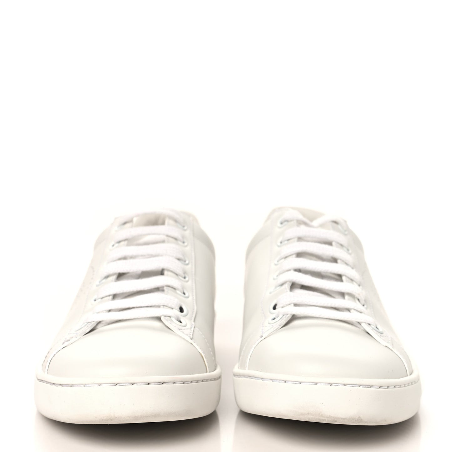 Calfskin Interlocking G Perforated Womens Ace Sneakers 38.5 White Grey Sky