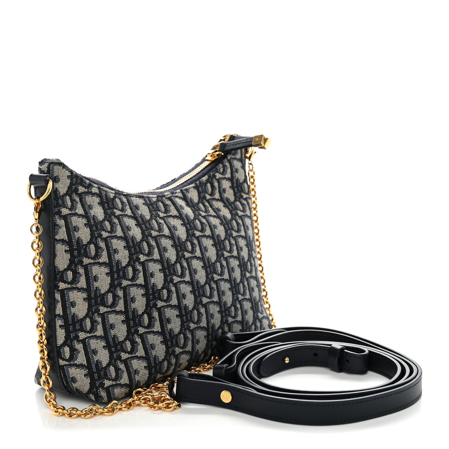 Christian Dior Oblique 30 Montaigne Diorling Mini Bag With Chain Blue 3 of 10
