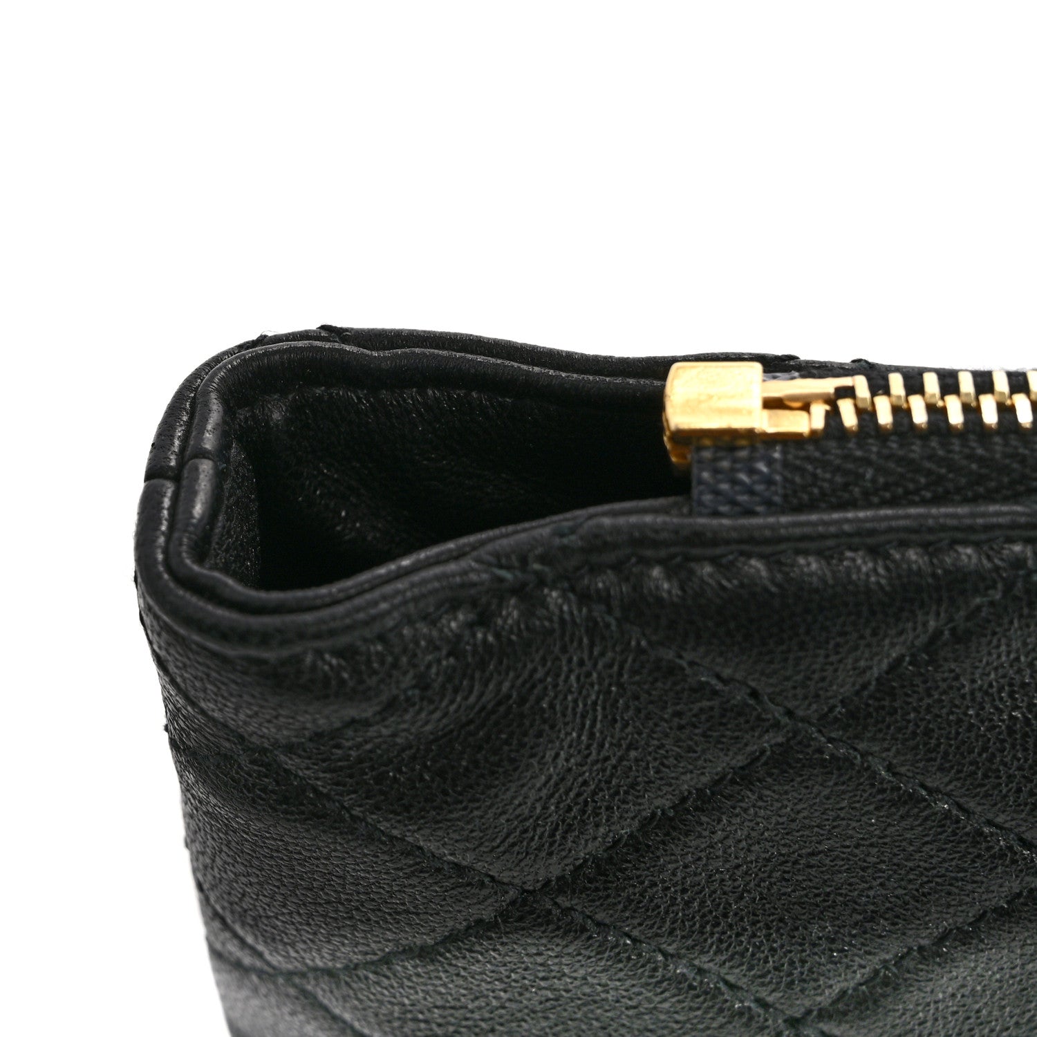 Saint Laurent Lambskin Quilted Gaby Cosmetic Pouch Black 12 of 12