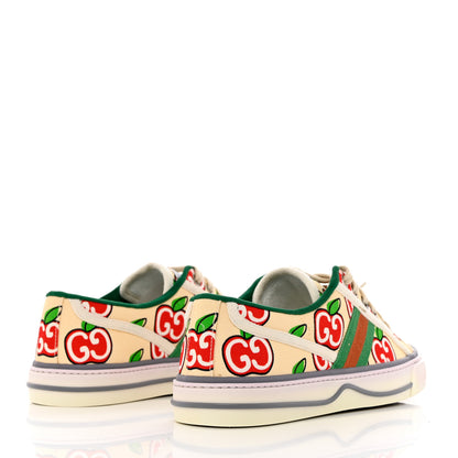 Gucci Canvas Web GG Apple Womens 1977 Tennis Sneakers 38 Ivory Red Mystic White New Shamarock 4 of 8