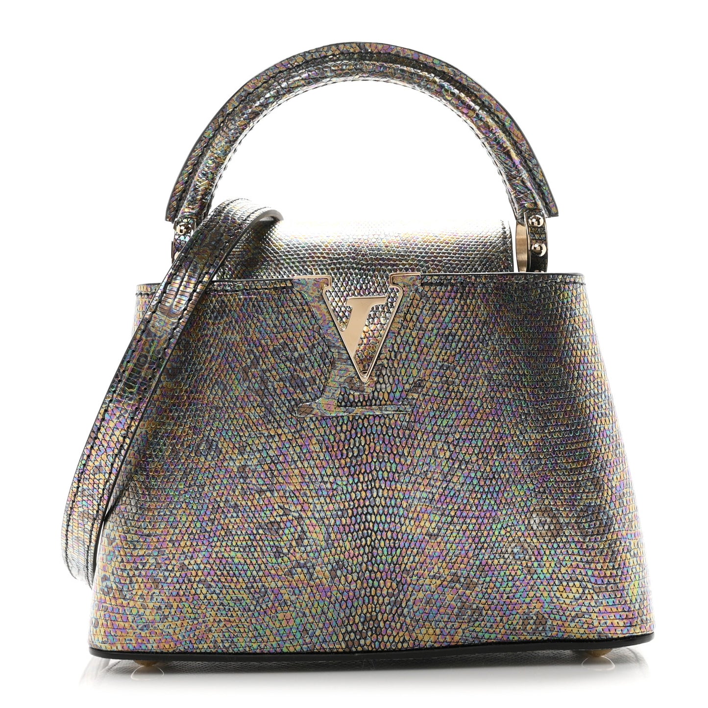 Lizard Capucines Mini Bleu Petrole
