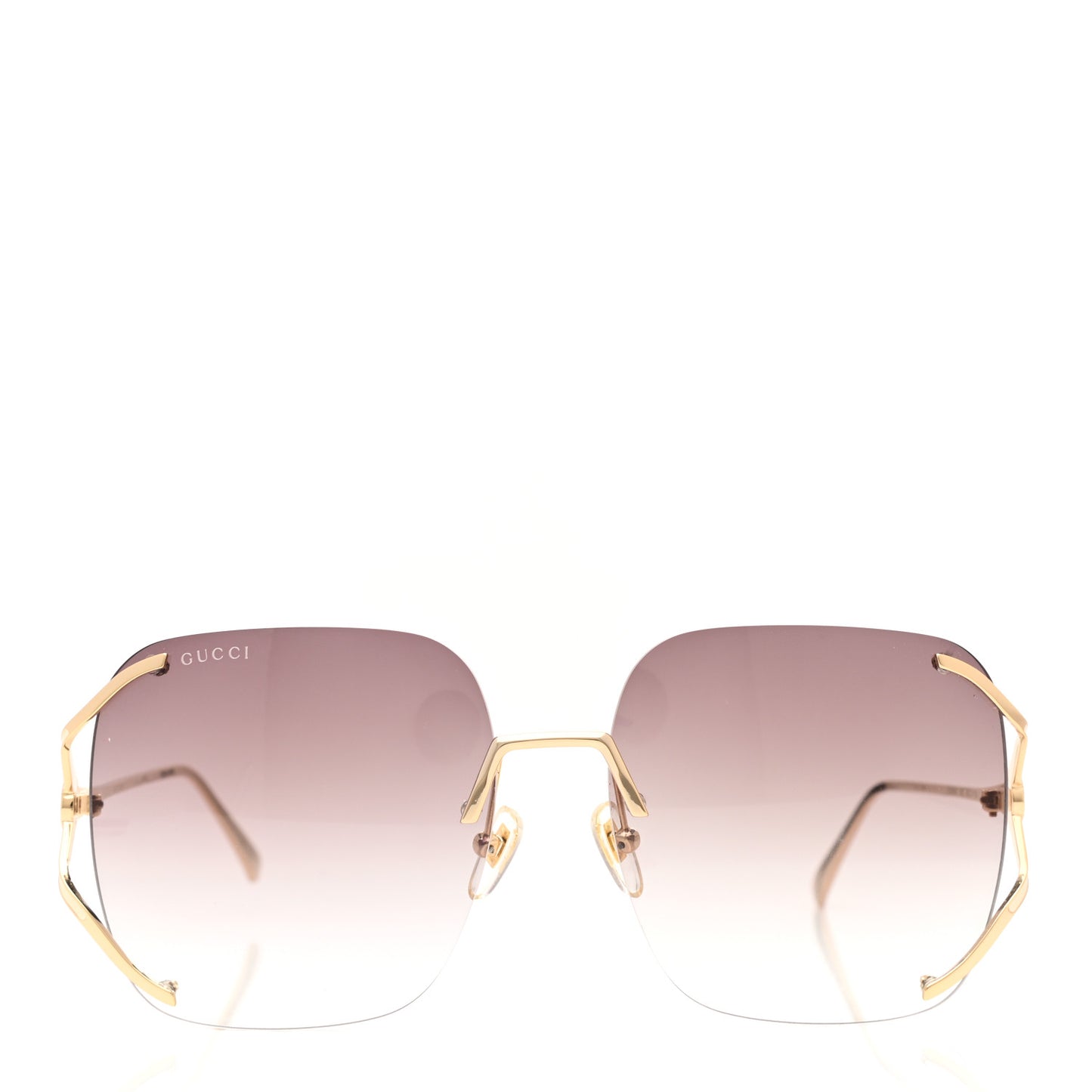 Metal Oversized Sunglasses GG0646S Gold Brown