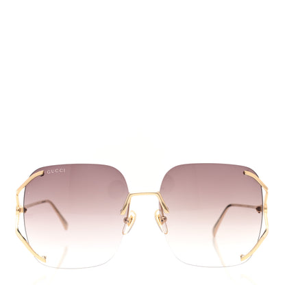 Gucci Metal Oversized Sunglasses GG0646S Gold Brown 2 of 7
