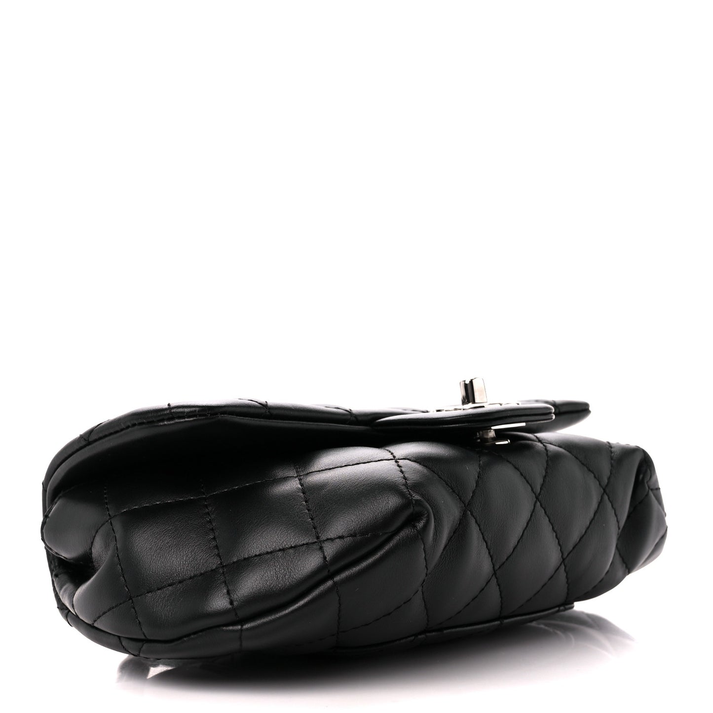 Calfskin Quilted CC Uniform Flap Belt Bag Black