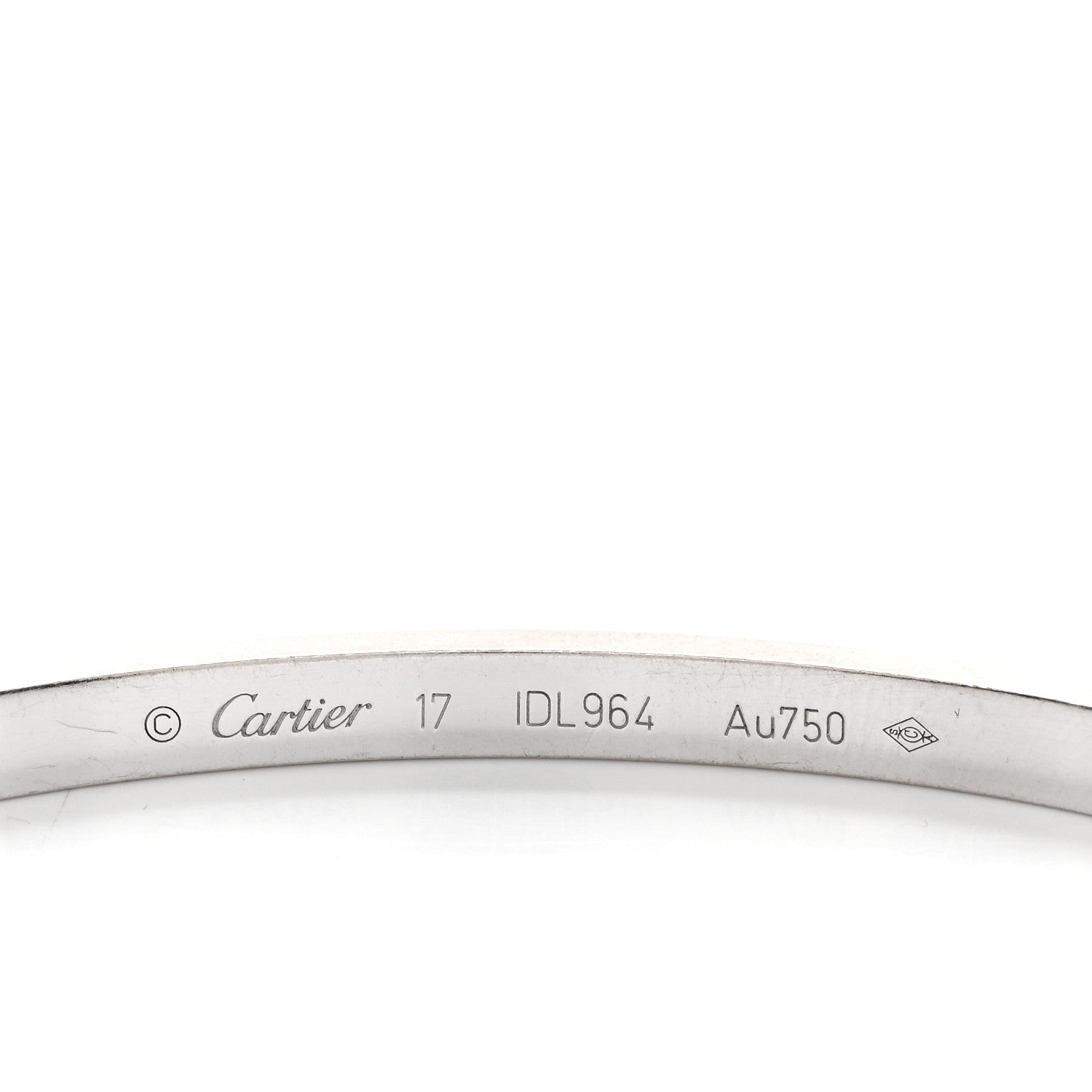 Cartier 18K White Gold Diamond Small LOVE Paved Bracelet 17 3 of 3