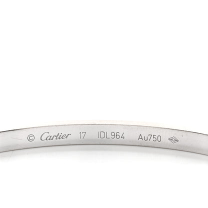 Cartier 18K White Gold Diamond Small LOVE Paved Bracelet 17 3 of 3