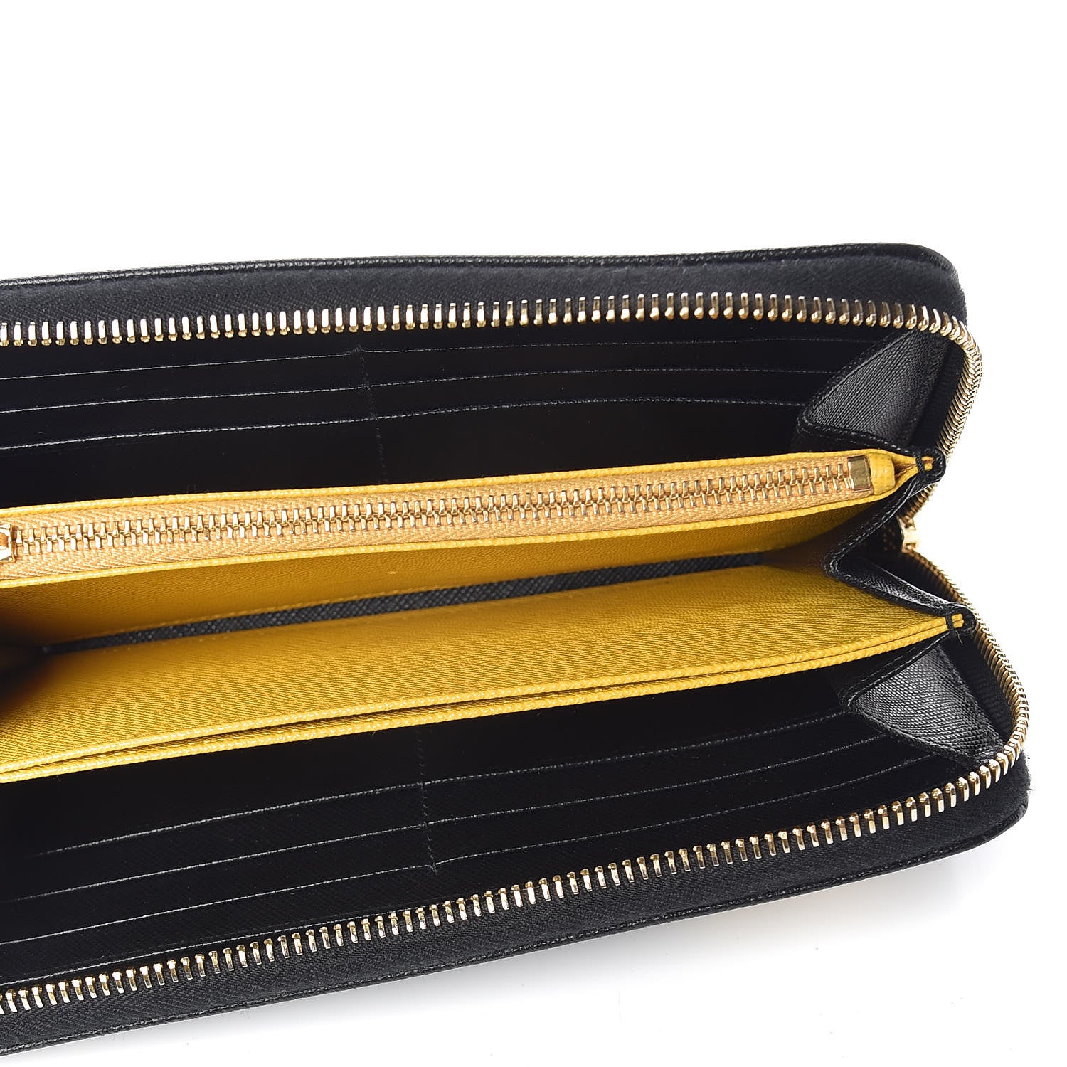 Prada Saffiano Robot Continental Zip Around Wallet Black 5 of 7