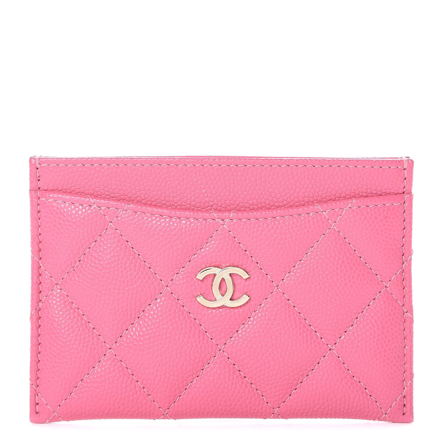 Chanel Caviar Quilted Card Holder Pink 1 of 11