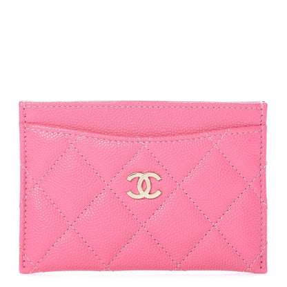 Chanel Caviar Quilted Card Holder Pink 1 of 11