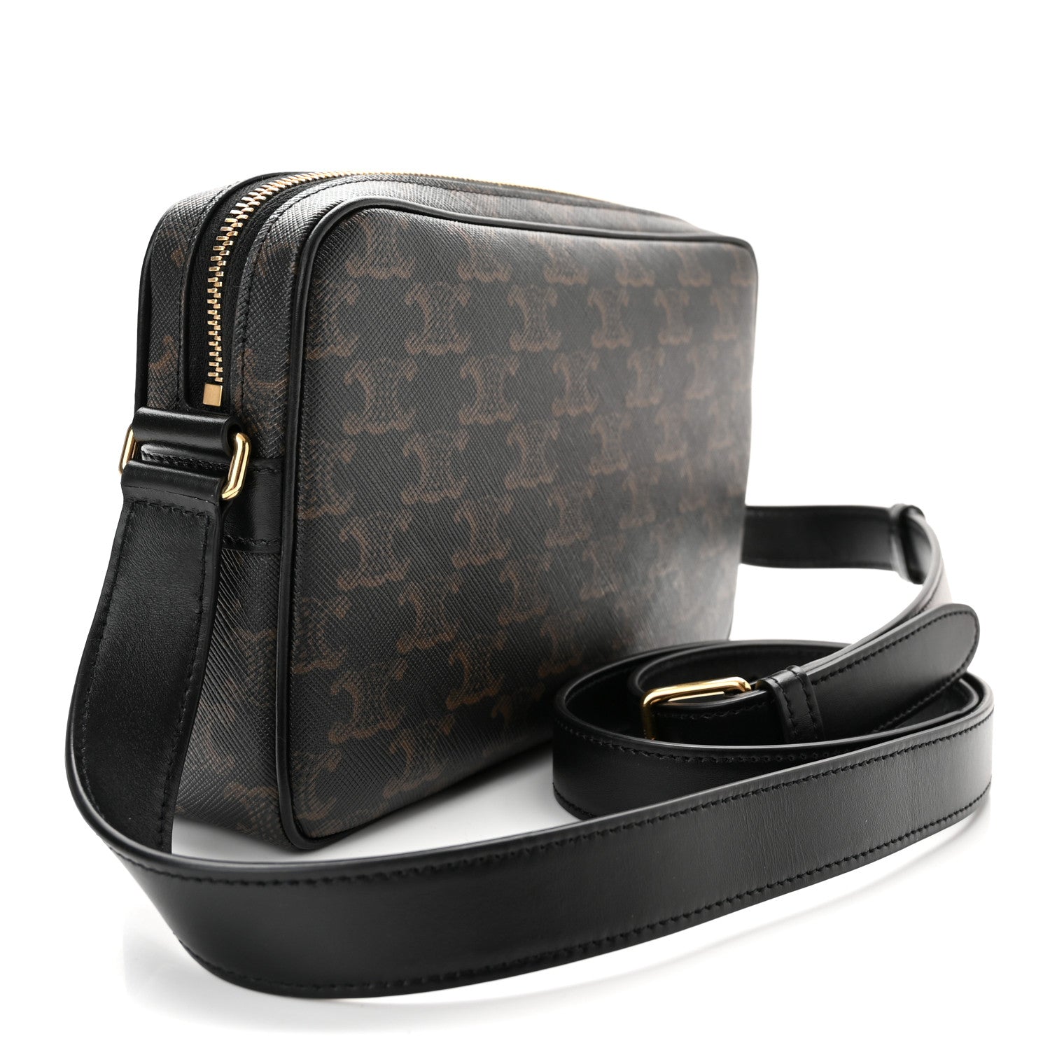 Celine Triomphe Canvas Medium Messenger Bag Black 3 of 10