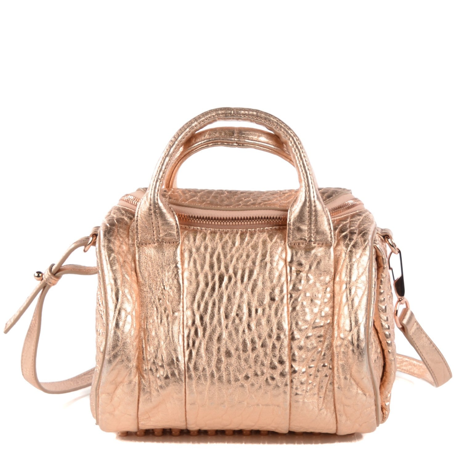 Alexander Wang Metallic Pebbled Lambskin Rockie Rose Gold 1 of 8