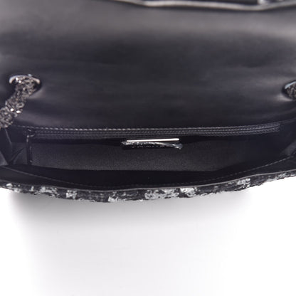 Chanel Painted Tweed Medium Single Flap Black Grey 5 of 7