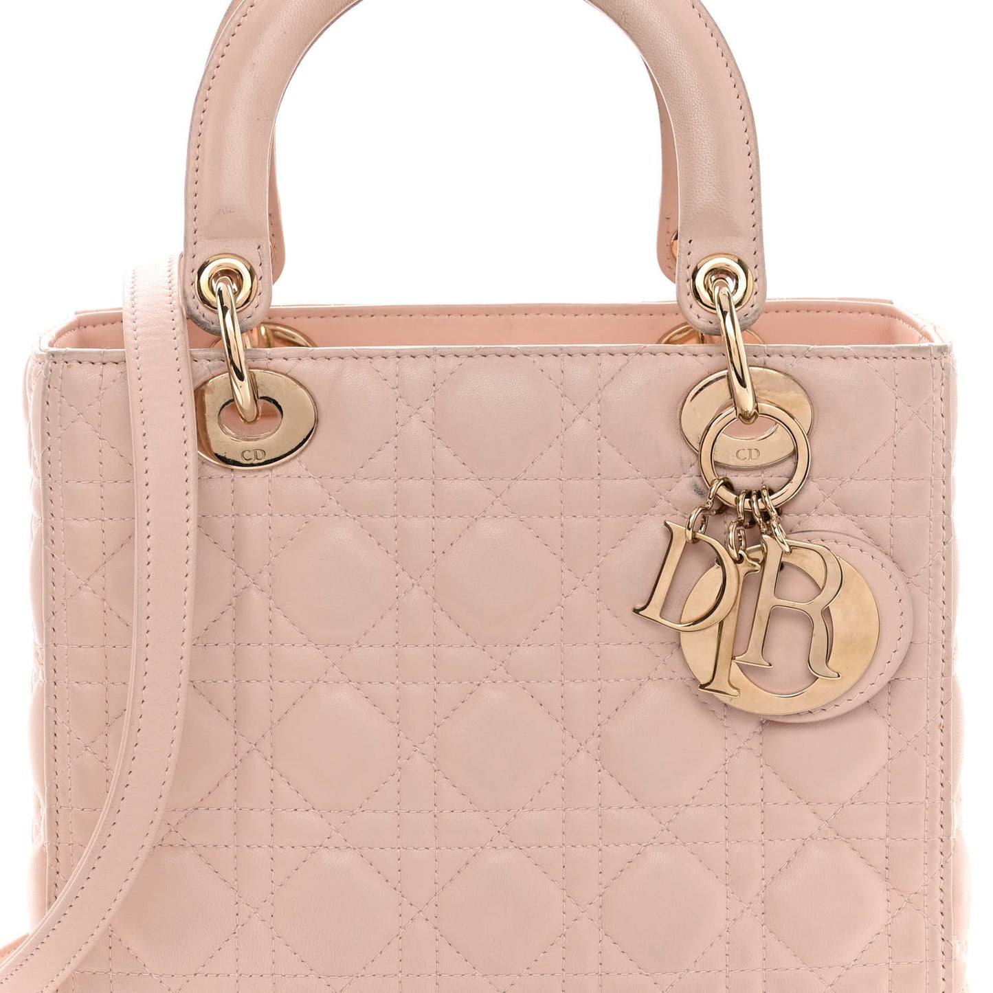 Lambskin Cannage Medium Lady Dior Light Pink