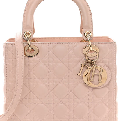 Christian Dior Lambskin Cannage Medium Lady Dior Light Pink 8 of 13