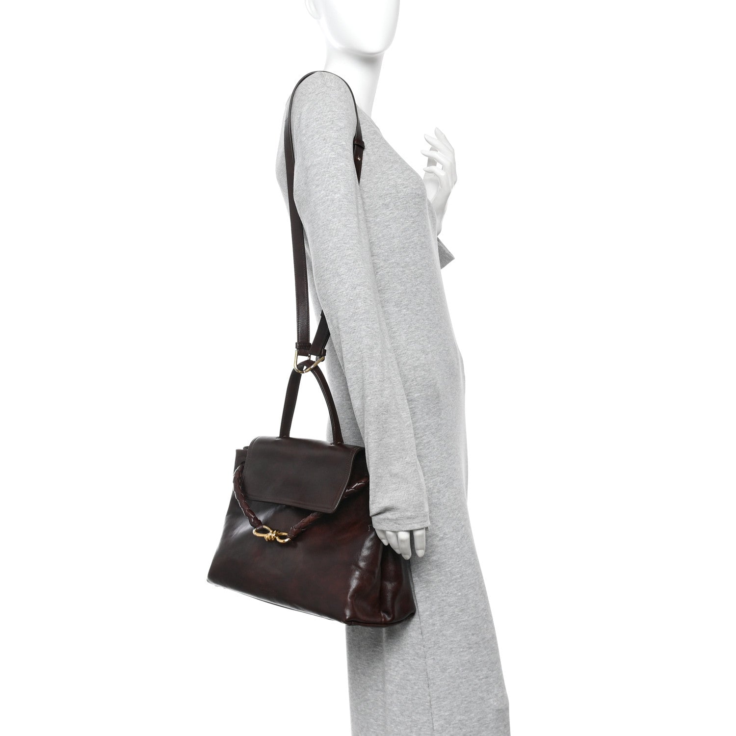 Bottega Veneta Silky Calfskin Medium Ciao Ciao Dark Mahogany 2 of 14