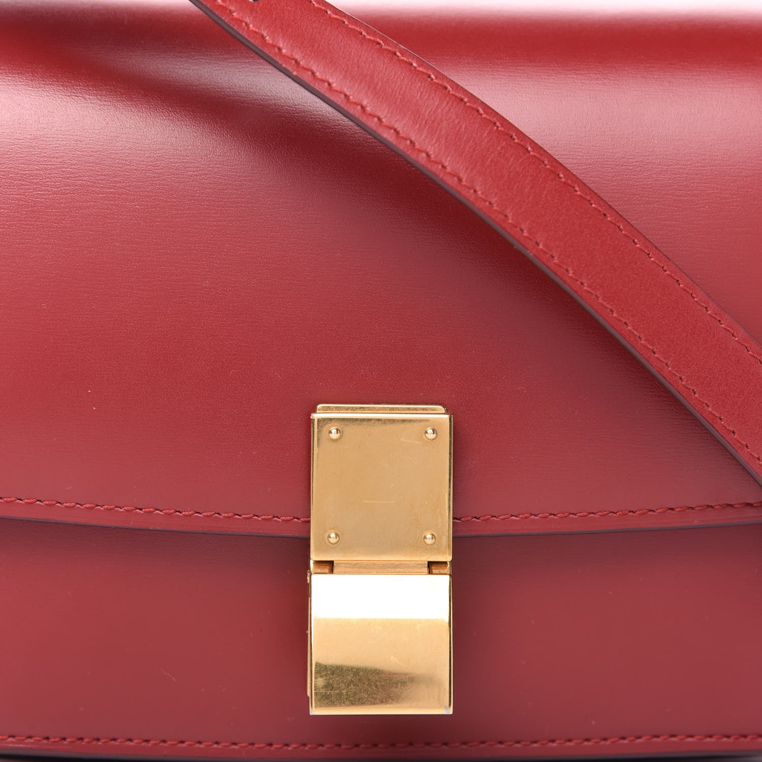 Celine Box Calfskin Small Classic Box Flap Bag Red 10 of 10
