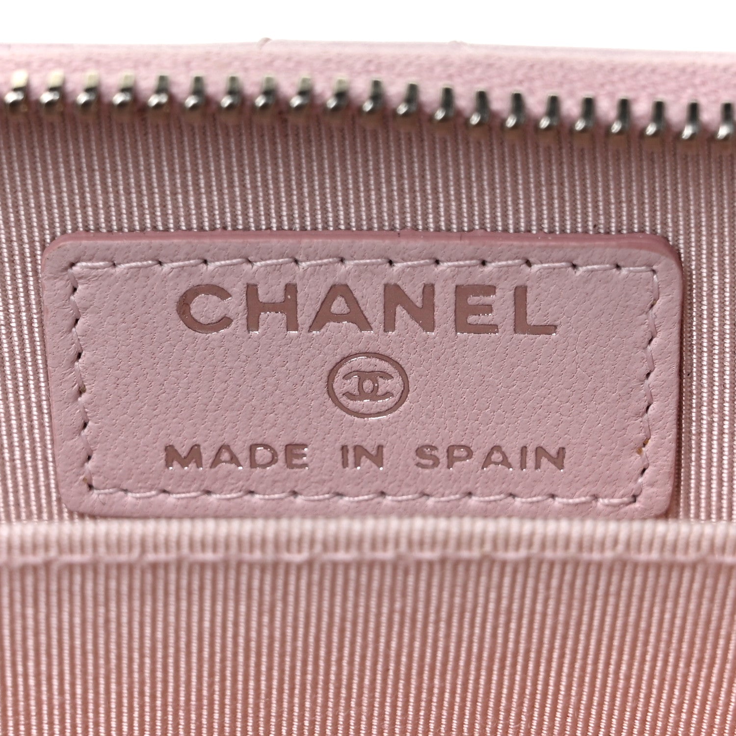 Chanel Lambskin Quilted Zip Around Coin Purse Wallet Light Pink 6 of 10