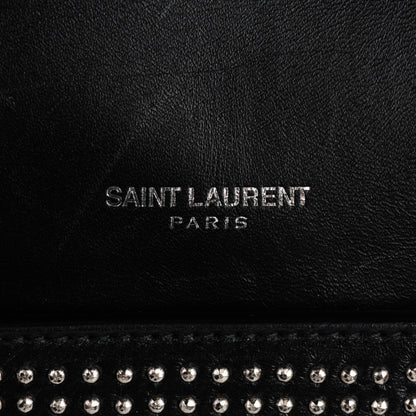 Saint Laurent Calfskin Studded Classic Duffle 6 Black 7 of 8