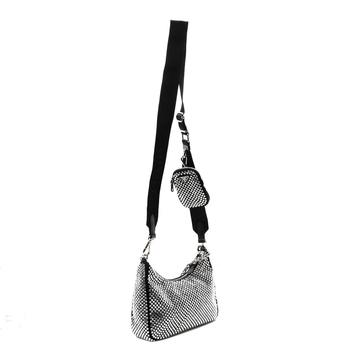 Prada Satin Crystal Re-Edition 2005 Shoulder Bag Cristal 3 of 9