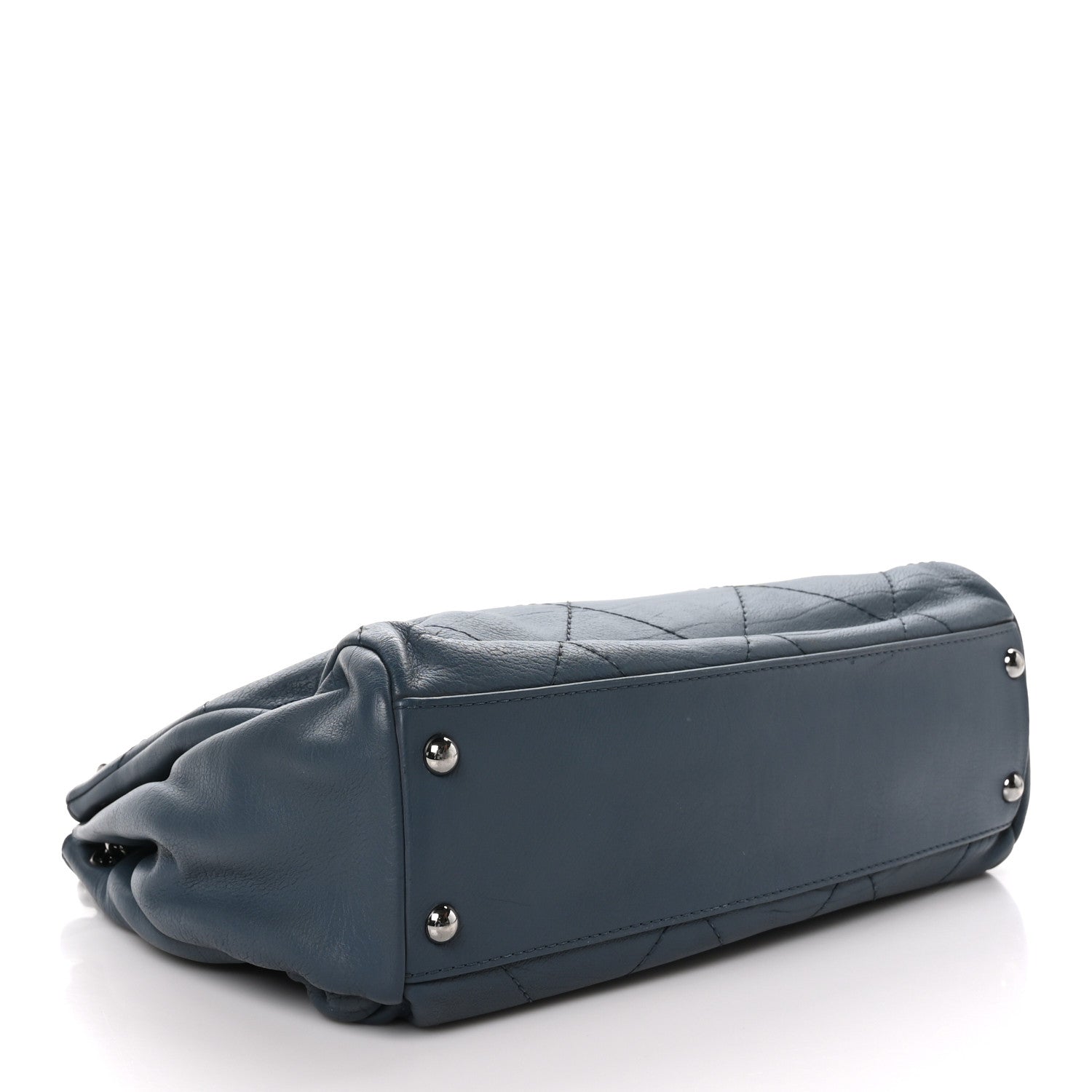 Chanel Washed Calfskin Quilted Hamptons Flap Bag Blue 4 of 9