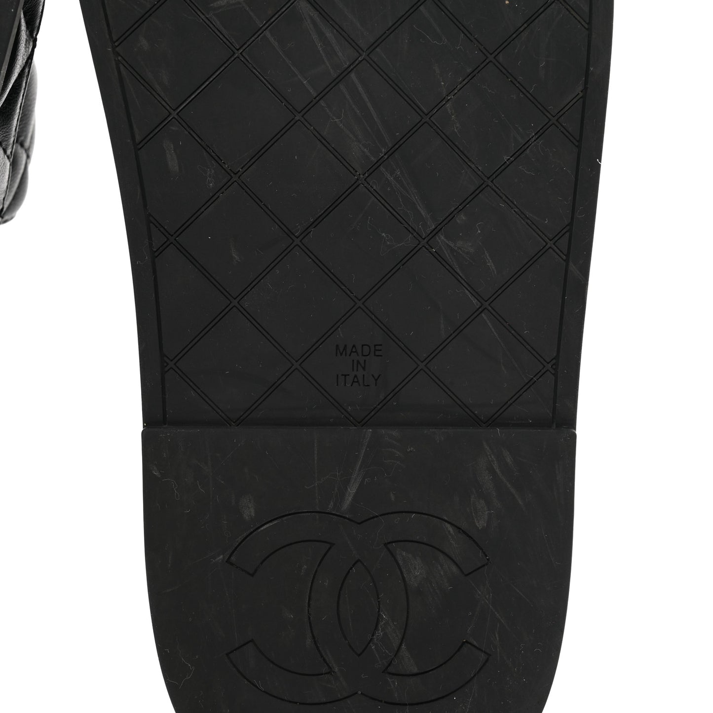 Lambskin Quilted CC Mules Sandals 36 Black