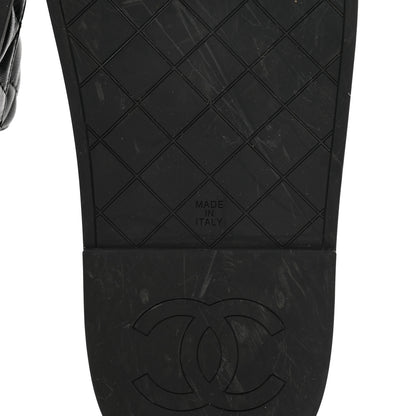 Chanel Lambskin Quilted CC Mules Sandals 36 Black 6 of 9