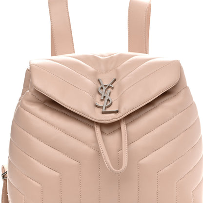 Saint Laurent Calfskin Y Quilted Monogram Small Loulou Backpack Marble Pink 8 of 11