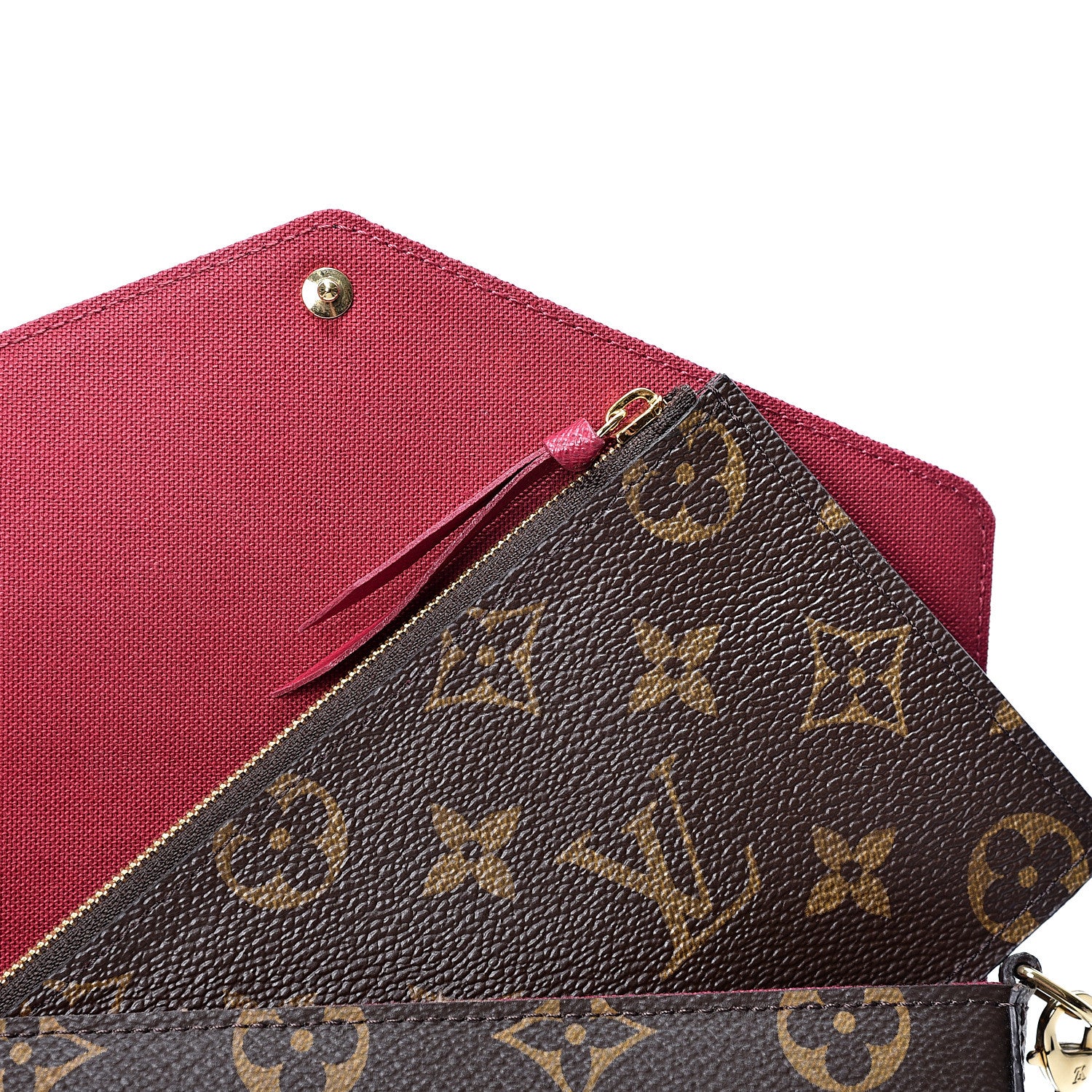 Louis Vuitton Monogram Pochette Felicie Chain Wallet Fuchsia 10 of 11