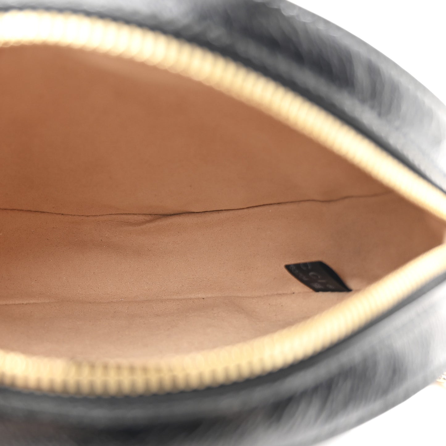 Suede Patent Web Mini Ophidia Round Shoulder Bag Black
