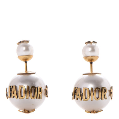 Christian Dior Pearl J'Adior Mise En Dior Tribal Earrings Gold 1 of 5