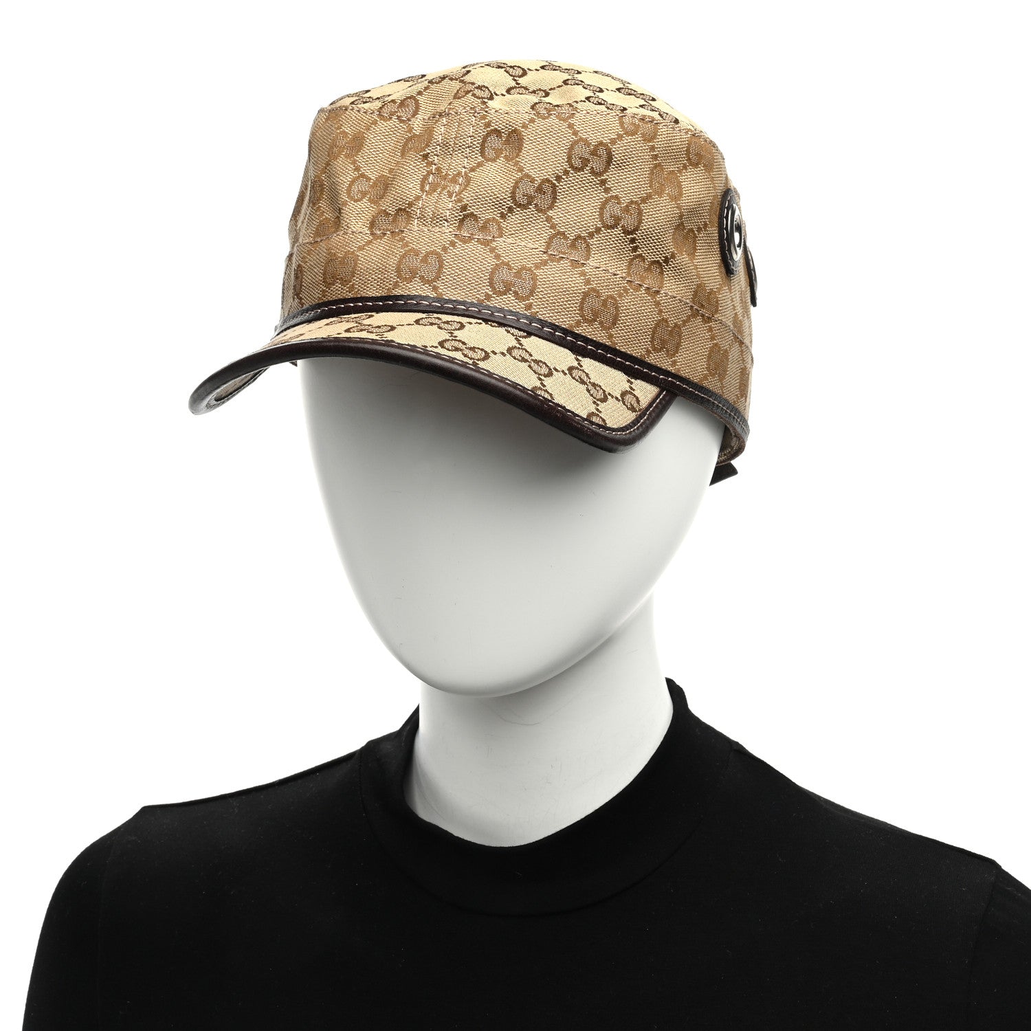 Gucci Monogram Military Hat XL Brown 2 of 8
