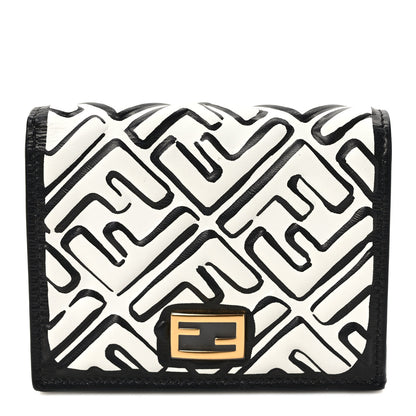 Fendi X JOSHUA VIDES Nappa FF Embossed Baguette Wallet White Black 1 of 7