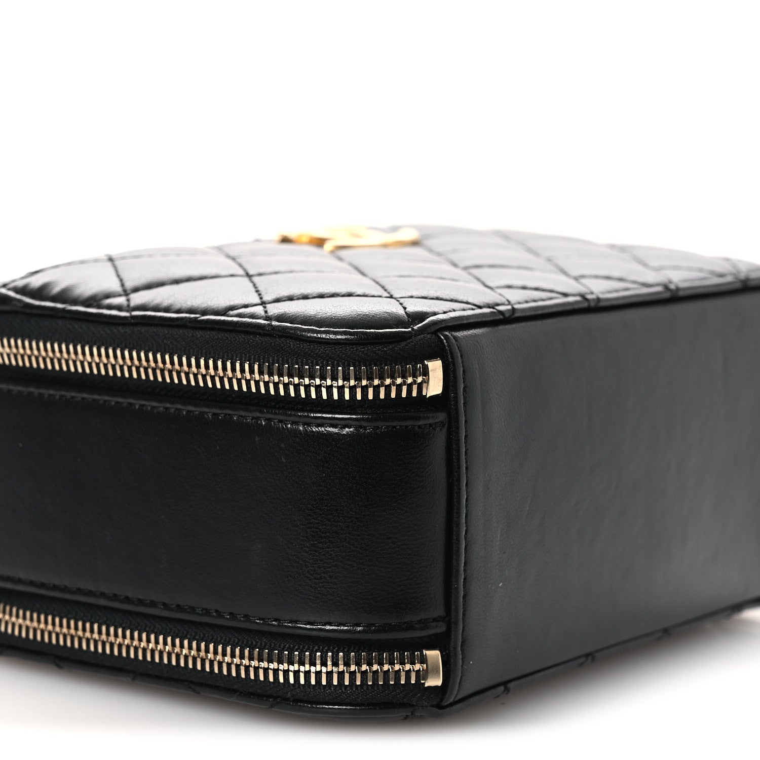 Chanel Shiny Calfskin Quilted Small Pick Me Up Vanity Case Black 9 of 11
