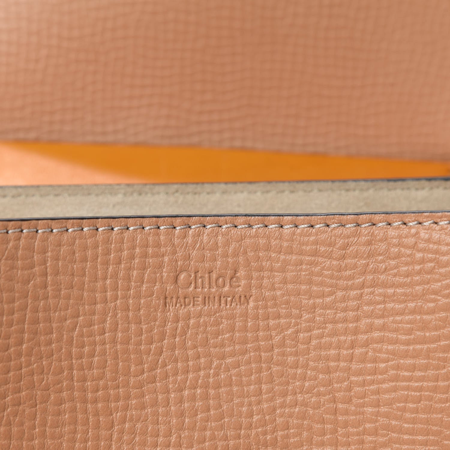 Chloe Grained Calfskin Lambskin Bi-Color Drew Shoulder Bag Wet Sand Sunflower 9 of 10