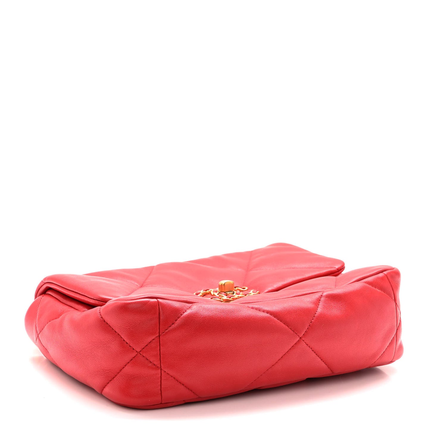 Lambskin Quilted Medium Chanel 19 Flap Red
