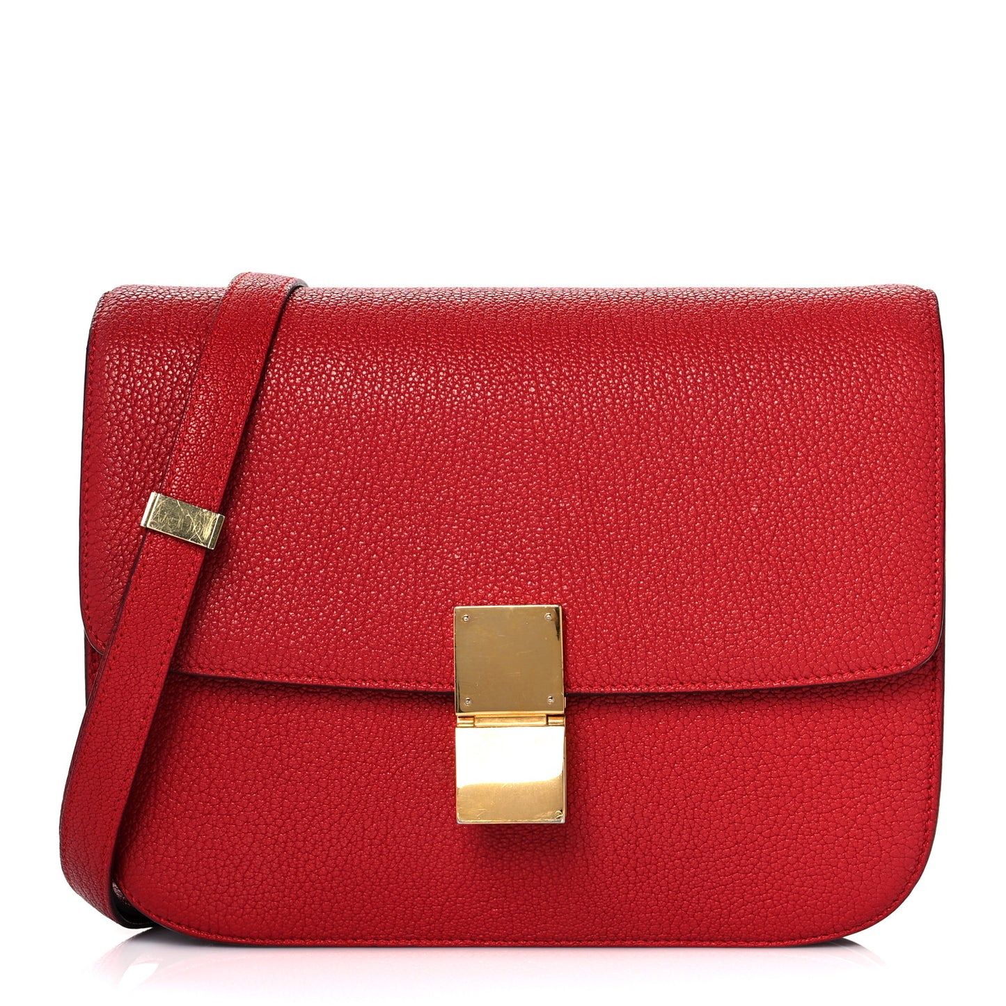 Goatskin Medium Classic Box Flap Bag Carmin
