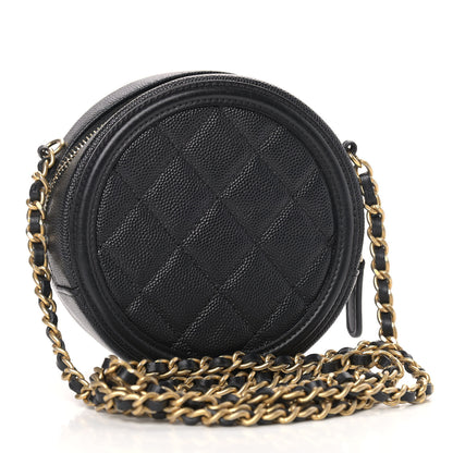 Chanel Caviar Quilted Round Filigree Crossbody Black 3 of 10