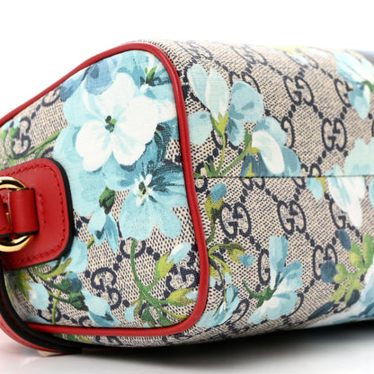 Gucci GG Supreme Monogram Blooms Mini Boston Navy Blue Hibiscus 9 of 11