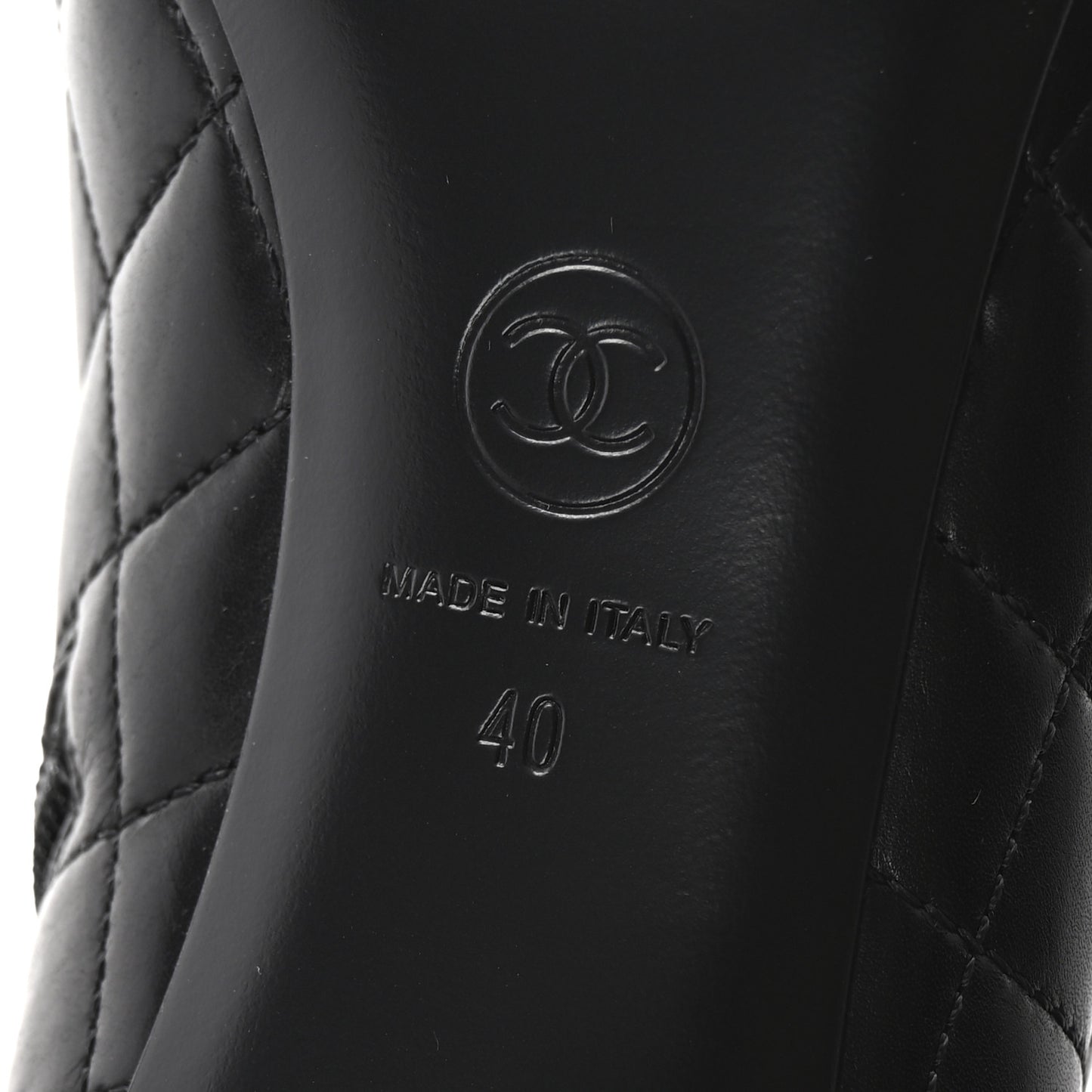 Calfskin Quilted Cap Toe Short Boots 40 Black