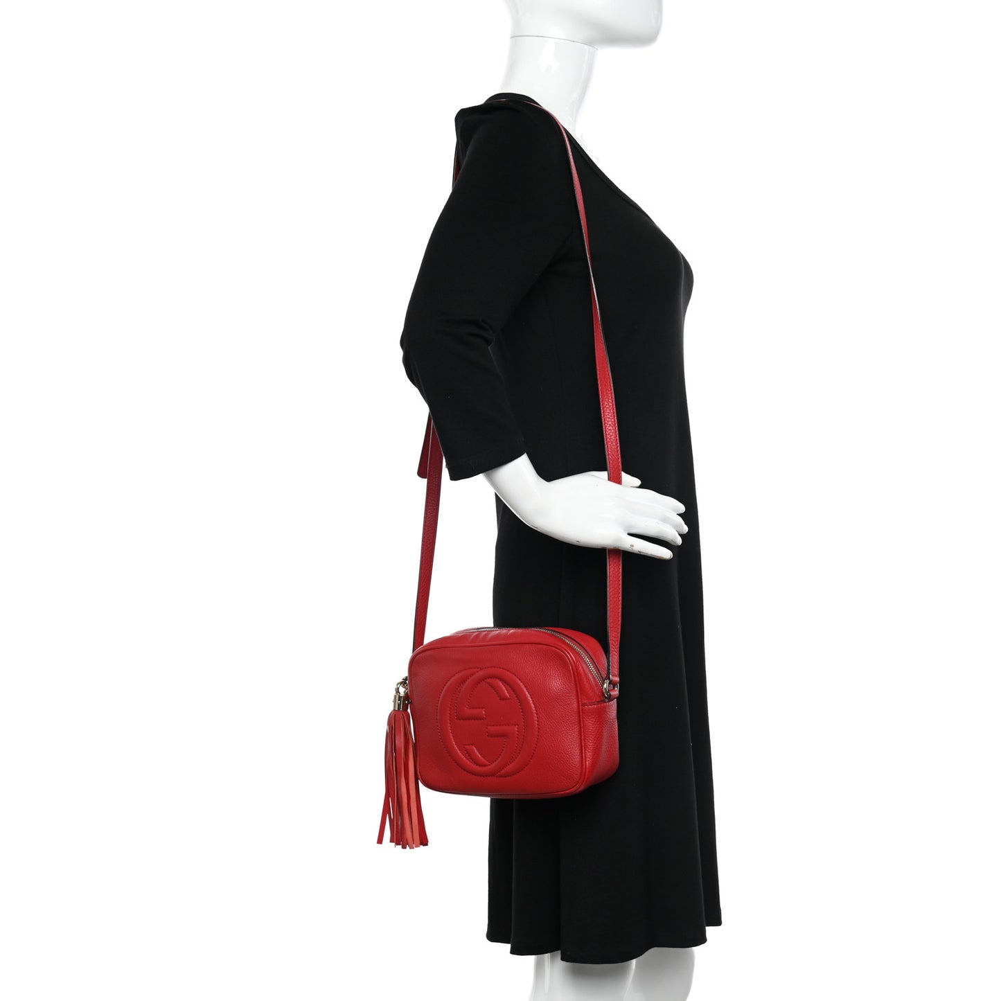 Pebbled Calfskin Small Soho Disco Bag Tabasco Red