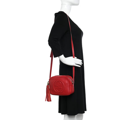 Gucci Pebbled Calfskin Small Soho Disco Bag Tabasco Red 2 of 12