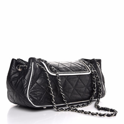 Chanel Lambskin Quilted East West Accordion Flap Black 4 of 14